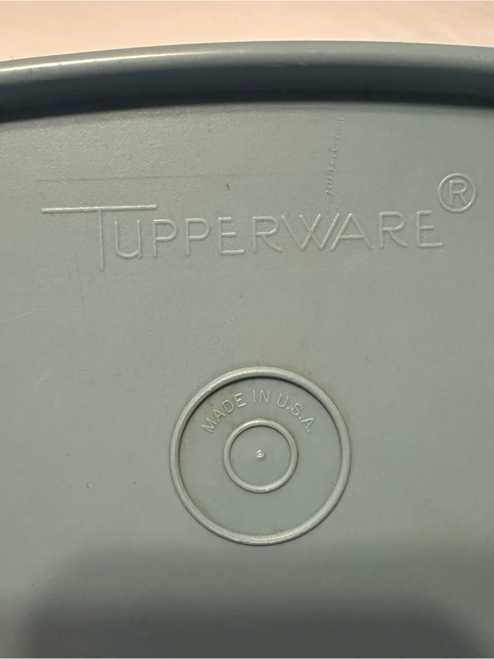 Vintage Tupperware set of 2 containers one with silver lid and one with blue